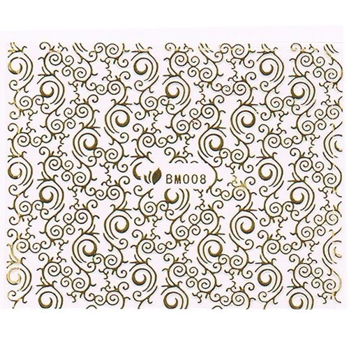 3D Metallic Sticker - gold Seblstklebende Aufkleber Nagelsticker Nagelaufkleber Tribal