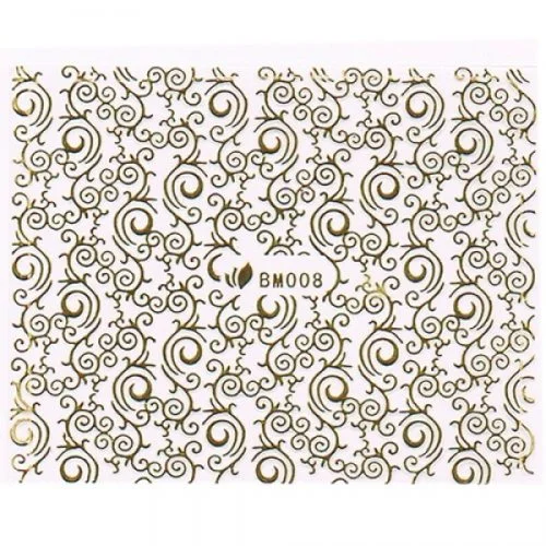 3D Metallic Sticker - gold Seblstklebende Aufkleber Nagelsticker Nagelaufkleber Tribal