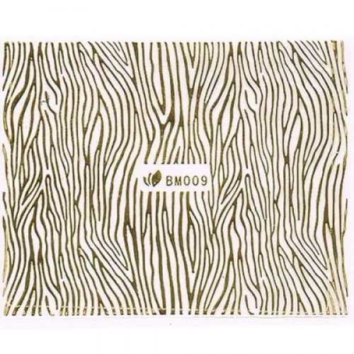 3D Metallic Sticker - gold Seblstklebende Aufkleber Nagelsticker Nagelaufkleber Tiger