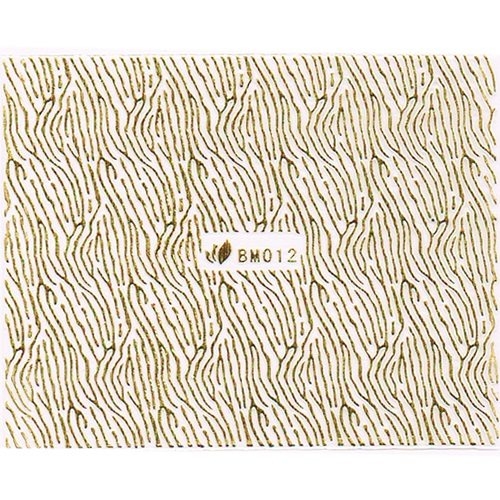 3D Metallic Sticker - gold Seblstklebende Aufkleber Nagelsticker Nagelaufkleber