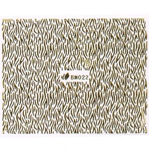 3D Metallic Sticker - gold Seblstklebende Aufkleber Nagelsticker Nagelaufkleber Tiger