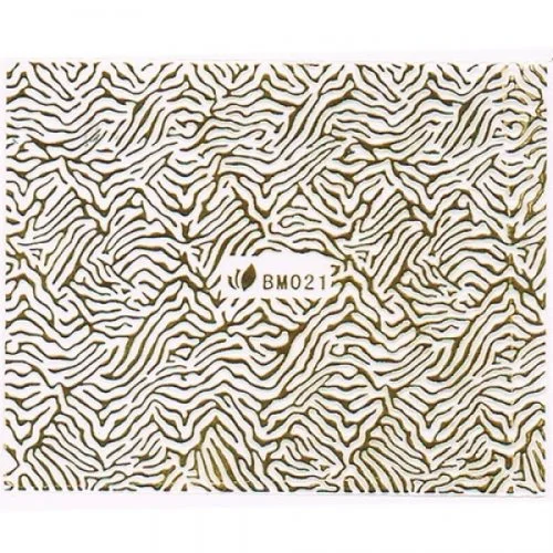 3D Metallic Sticker - gold Seblstklebende Aufkleber Nagelsticker Nagelaufkleber Tiger