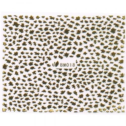 3D Metallic Sticker - gold Seblstklebende Aufkleber Nagelsticker Nagelaufkleber Leo Muster