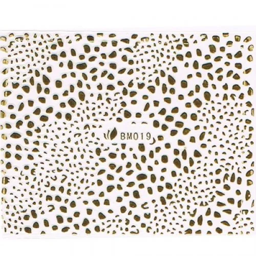 3D Metallic Sticker - gold Seblstklebende Aufkleber Nagelsticker Nagelaufkleber Leo Muster