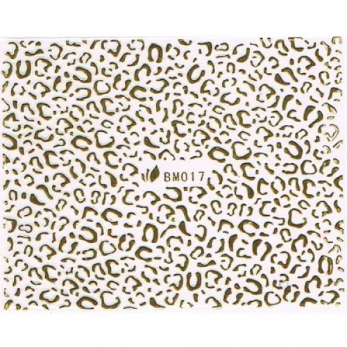 3D Metallic Sticker - gold Seblstklebende Aufkleber Nagelsticker Nagelaufkleber Leo Muster