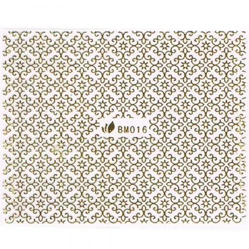 3D Metallic Sticker - gold Seblstklebende Aufkleber Nagelsticker Nagelaufkleber