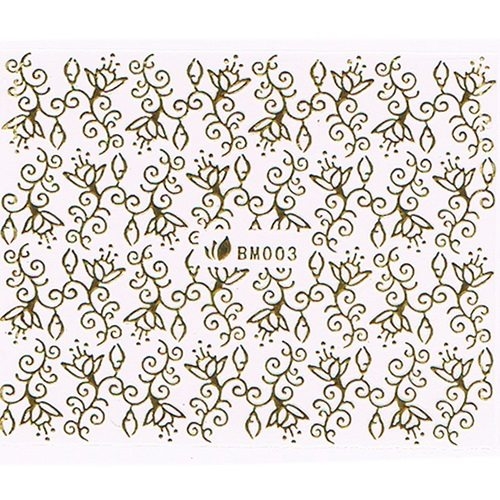 3D Metallic Sticker - gold Seblstklebende Aufkleber Nagelsticker Nagelaufkleber