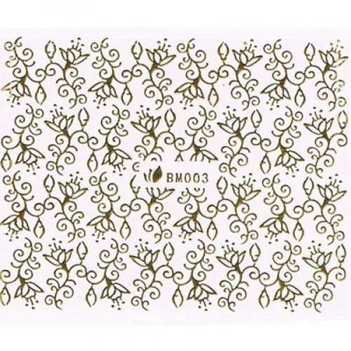 3D Metallic Sticker - gold Seblstklebende Aufkleber Nagelsticker Nagelaufkleber