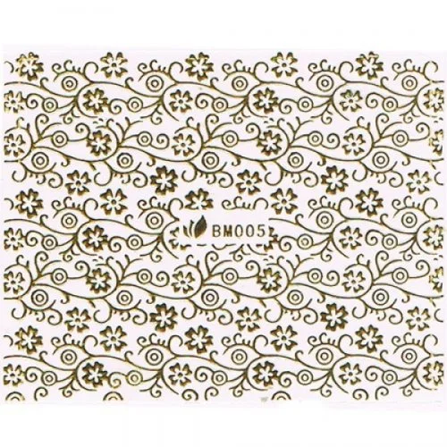 3D Metallic Sticker - gold Seblstklebende Aufkleber Nagelsticker Nagelaufkleber