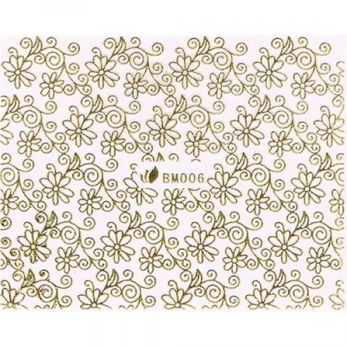 3D Metallic Sticker - gold Seblstklebende Aufkleber Nagelsticker Nagelaufkleber