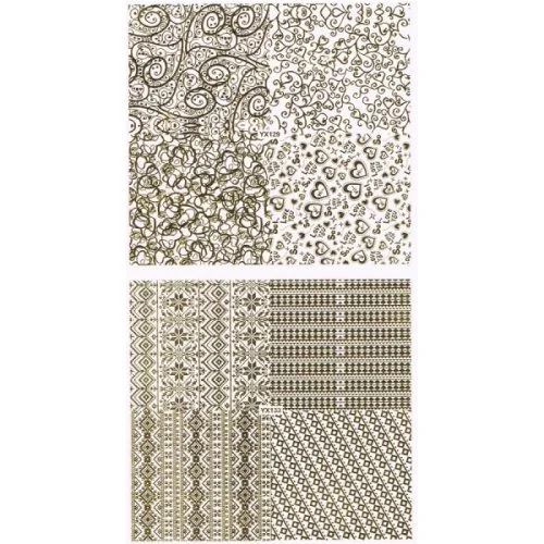 3D Full Cover Metallic Sticker Set - gold Selbstklebende Nagelaufkleber Nagelsticker