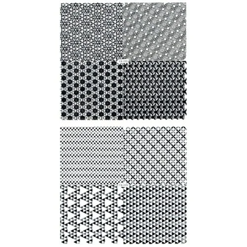 3D Full Cover Metallic Sticker Set - schwarz-silber Selbstklebende Nagelaufkleber Nagelsticker