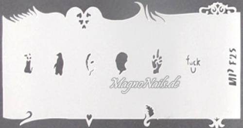 Preview: Nageldesign Nailart Nail Art Airbrush Schablone viele Designs