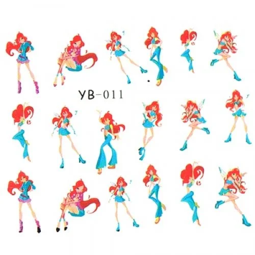 2D Nail Art One Stoke Sticker