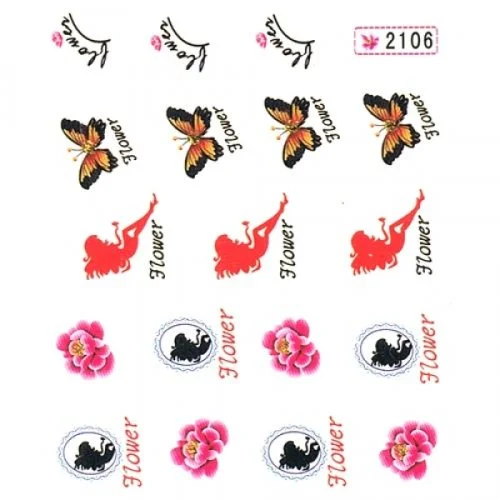 2D Nail Art One Stoke Sticker