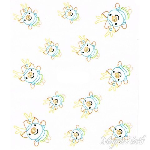 2D Nail Art One Stoke Sticker