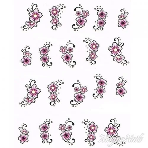 2D Nail Art One Stoke Sticker