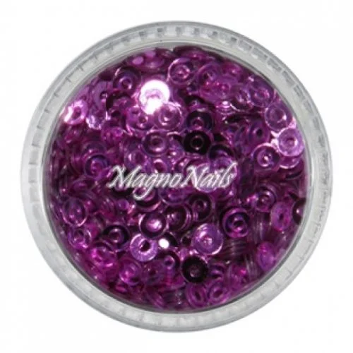 Nail Art Pailetten rund violett metallic Nailart Nails Nägel Schmuck Einleger Einlegemotive Nageldesign