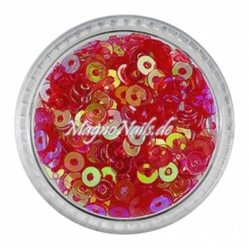 Nail Art Pailetten rund rot Nailart Nails Nägel Schmuck Einleger Einlegemotive Nageldesign