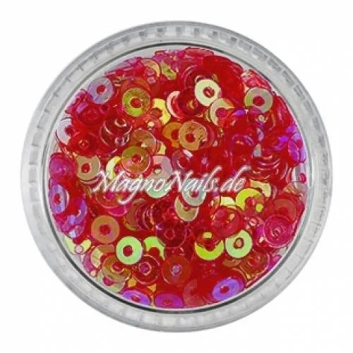 Nail Art Pailetten rund rot Nailart Nails Nägel Schmuck Einleger Einlegemotive Nageldesign