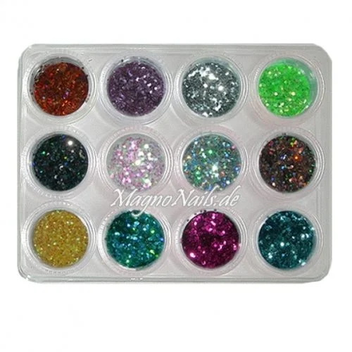 12 x Nail Art Pailetten in einer Box Nail Art Nailart Nageldesign
