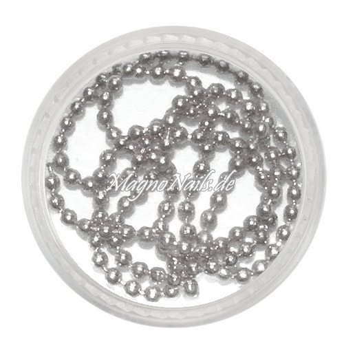 Nail Art Perlenkette silber in einem Döschen