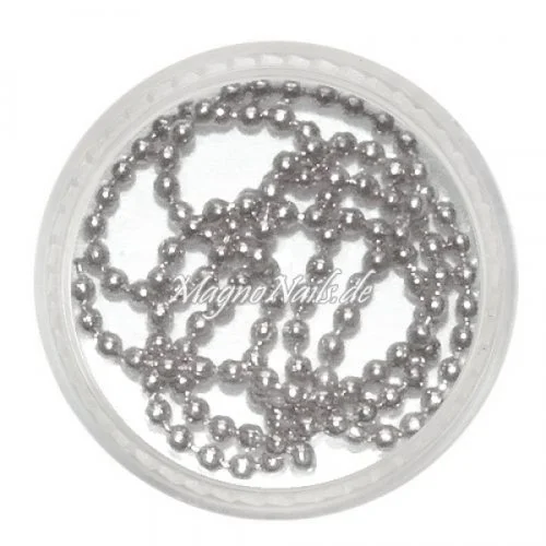 Nail Art Perlenkette silber in einem Döschen