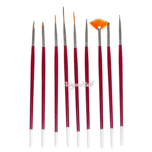 Nail Art Pinsel Set 9-Teilig Nagelpinsel Nägel Nagelstudio Zubehör Günstig Schnäppchen