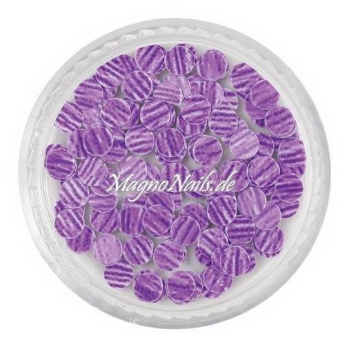 Runde Glitter Shapes - Einlegemotive - gestreift violett-weiß Nail Art Nails Nagel Nögel Nailart Einleger