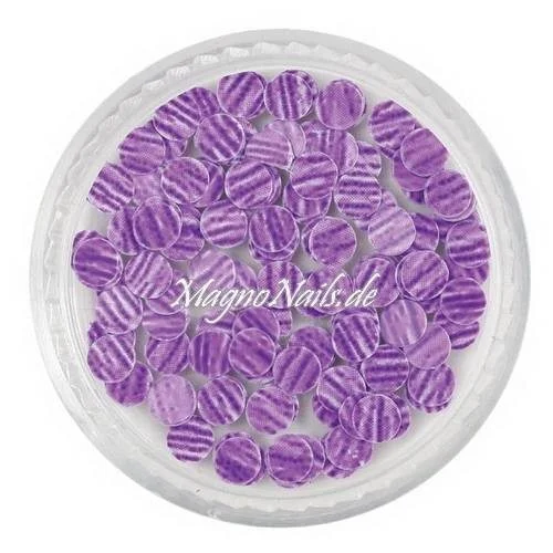 Runde Glitter Shapes - Einlegemotive - gestreift violett-weiß Nail Art Nails Nagel Nögel Nailart Einleger