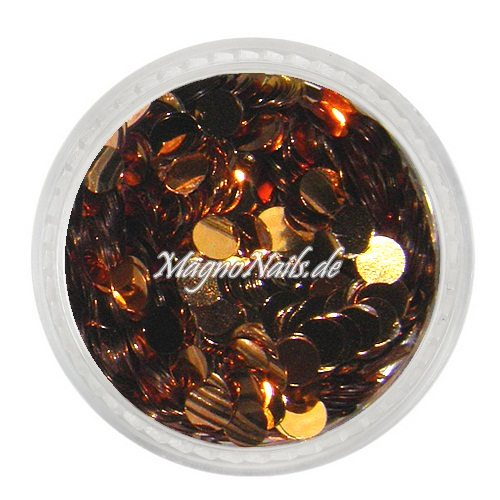 Runde Glitter - 3mm - bronze Nageldesign Nägel Nails Nagelstudio Einleger Nailart