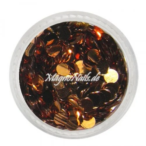 Runde Glitter - 3mm - bronze Nageldesign Nägel Nails Nagelstudio Einleger Nailart