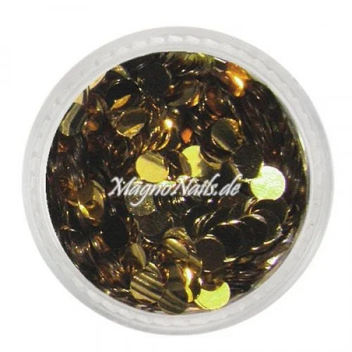 Runde Glitter - 3mm - gold Nageldesign Nägel Nails Nagelstudio Einleger
