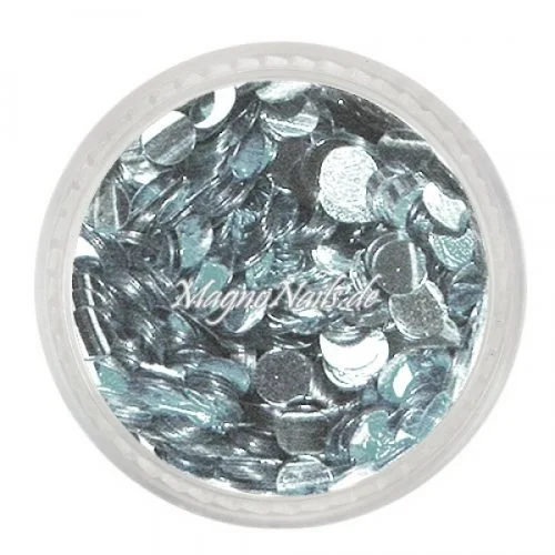 Runde Glitter - 3mm - silber Nageldesign Nägel Nails Nagelstudio Einleger Nailart