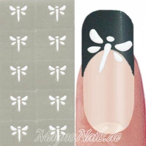 Nail Art Schablone - Nagellack Sticker Airbrush Nail Aufkleber selbstklebend
