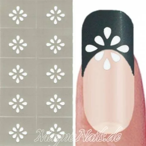 Nail Art Schablone - Nagellack Sticker Airbrush Nail Aufkleber selbstklebend