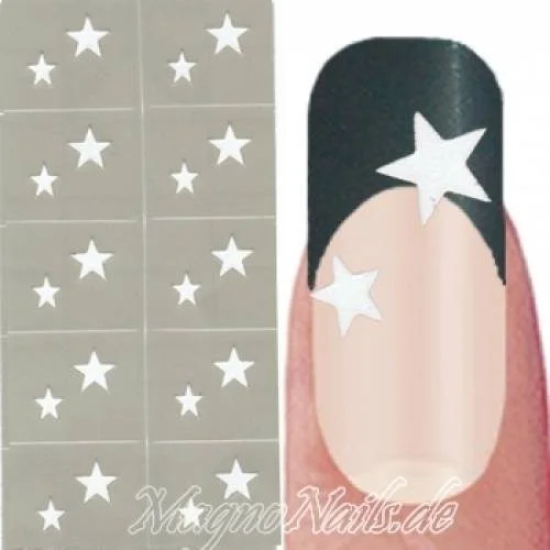 Nail Art Schablone - Nagellack Sticker Airbrush Nail Aufkleber selbstklebend