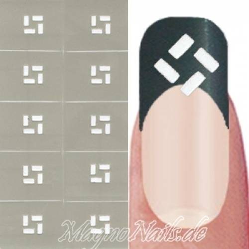 Nail Art Schablone - Nagellack Sticker Airbrush Nail Aufkleber selbstklebend
