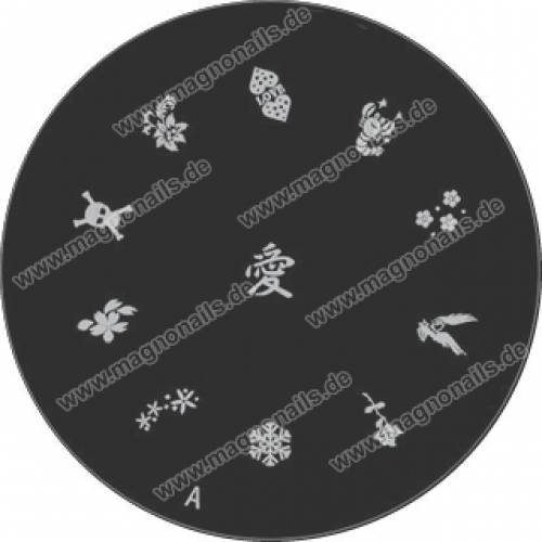 Nail Art Stamping Schablone A Adler Totenkopf Chinesische Zeichen