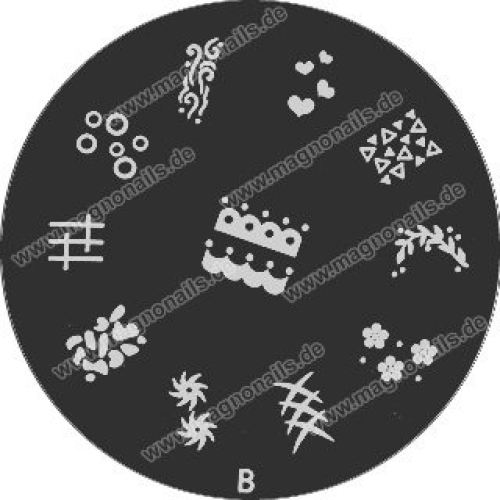 Nail Art Stamping Schablone B Dreiecke Herzen 