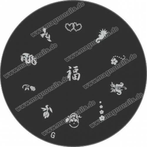 Nail Art Stamping Schablone G Chinesische Zeichen