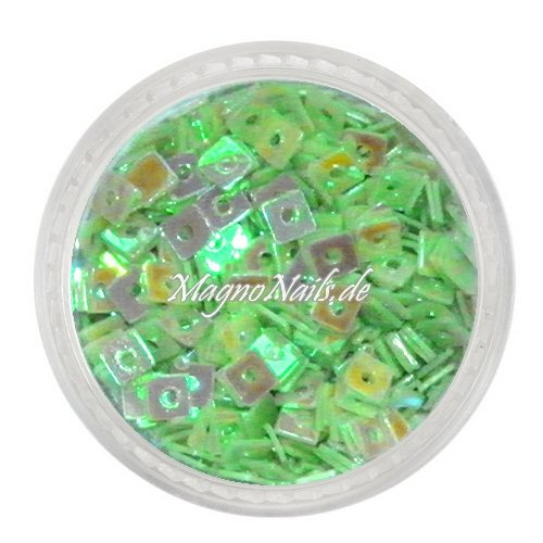 Glitter Shapes - Einlegemotive - Quadrat olivgrün Nail Art Nails Nagel Nögel Nailart Einleger