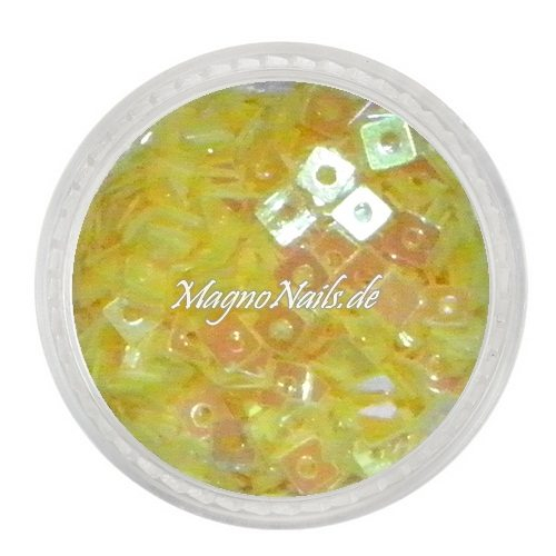 Glitter Shapes - Einlegemotive - Quadrat zitronengelb Nail Art Nails Nagel Nögel Nailart Einleger