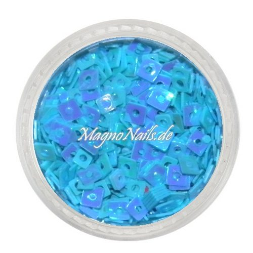 Glitter Shapes - Einlegemotive - Quadrat hellblau Nail Art Nails Nagel Nögel Nailart Einleger