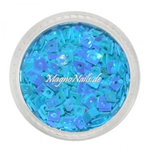 Glitter Shapes - Einlegemotive - Quadrat hellblau Nail Art Nails Nagel Nögel Nailart Einleger