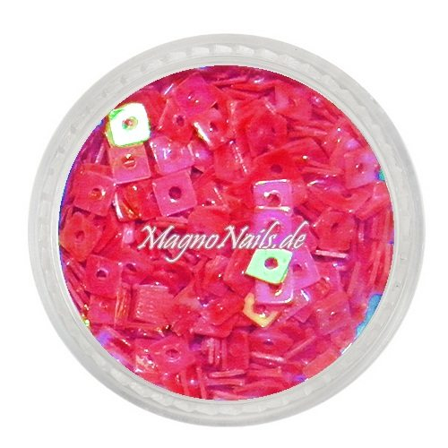 Glitter Shapes - Einlegemotive - Quadrat neonpink Nail Art Nails Nagel Nögel Nailart Einleger