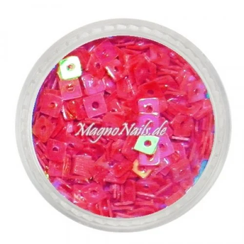 Glitter Shapes - Einlegemotive - Quadrat neonpink Nail Art Nails Nagel Nögel Nailart Einleger