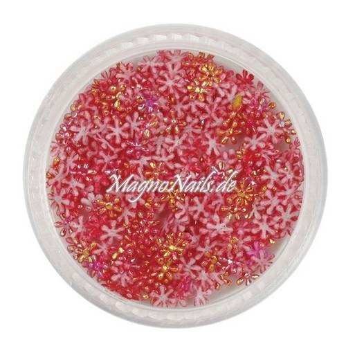 3D Einlegemotive - Shapes - Schneeflocken rot