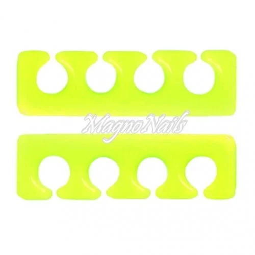 2 x Silikon Zehenspreizer neongelb Nagelstudio Zubehör Fusspflege Fußpflege