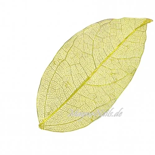 Einlegemotive - Nail Art Skelettblätter gelb Nailart Nails Nägel Schmuck Einleger Nageldesign